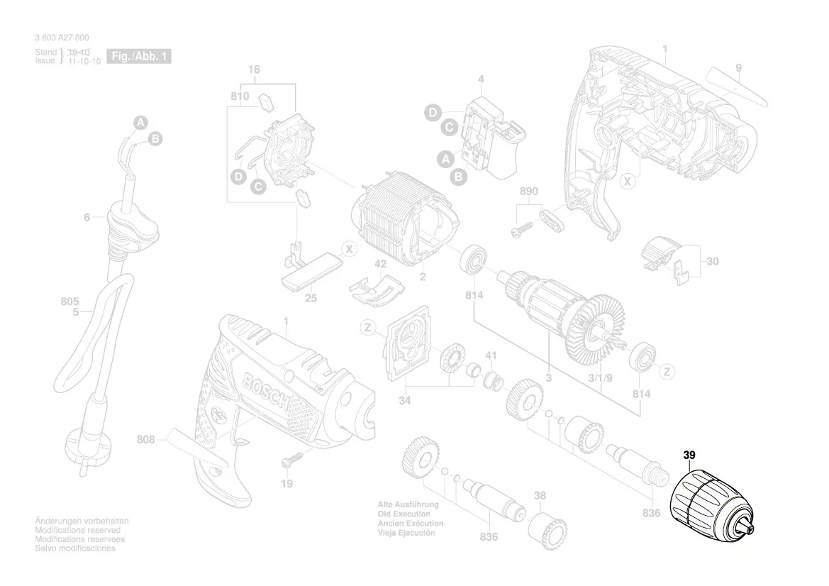 Mandrin à serrage rapide réf. 1 600 A00 DR5 BOSCH